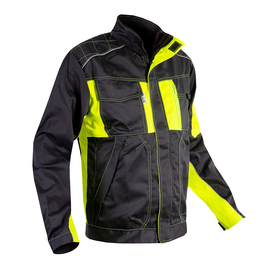Pánská bunda pracovní do pasu PRAKTIC HiVis žluté